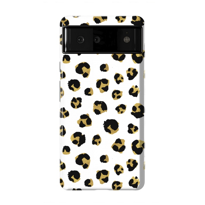Pixel 6 StrongFit Leopard. Black and gold by Julia Badeeva