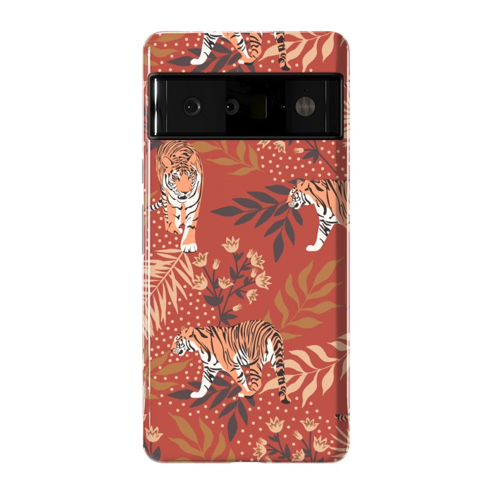 Pixel 6 Pro StrongFit Tigers. Red pattern by Julia Badeeva