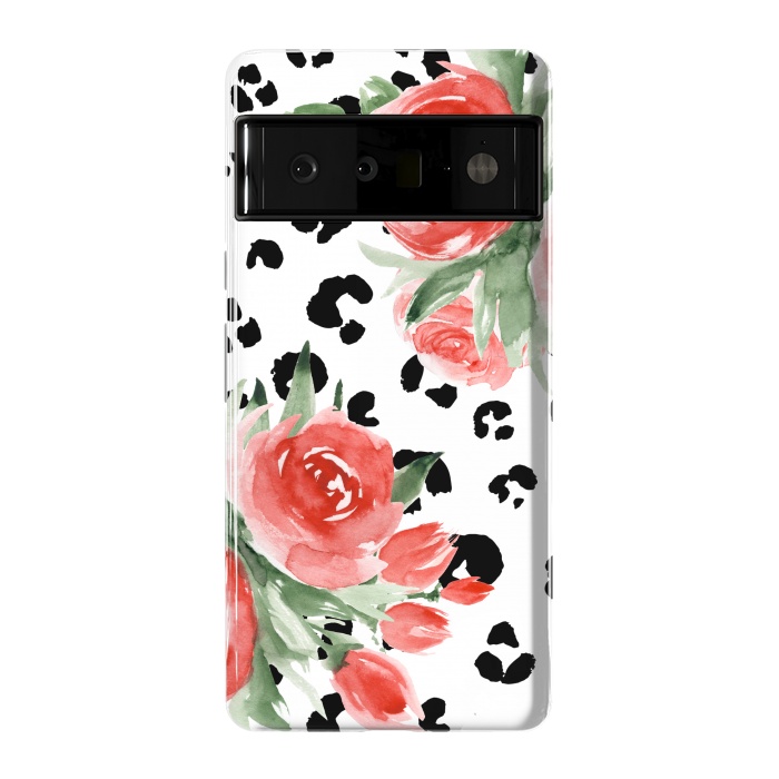 Pixel 6 Pro StrongFit Roses and leopard by Julia Badeeva