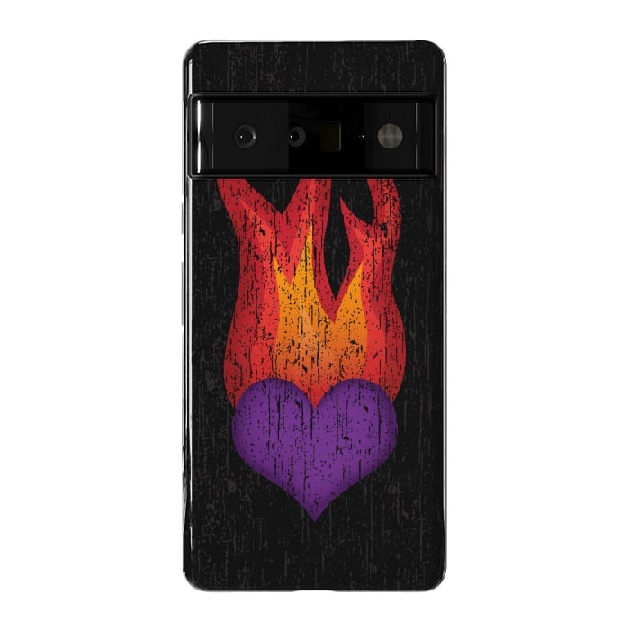 Pixel 6 Pro StrongFit Heart on Fire by Majoih