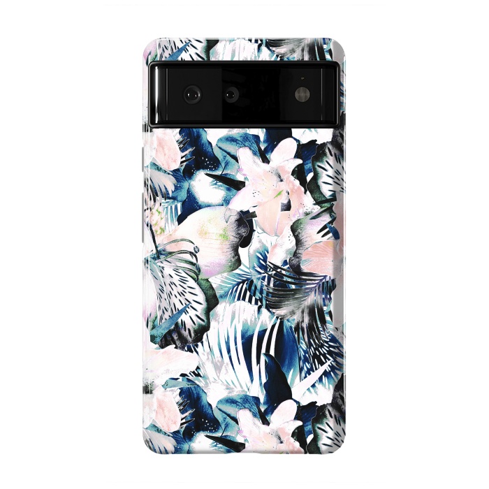 Pixel 6 StrongFit Jungle leaves and flowers by Oana 