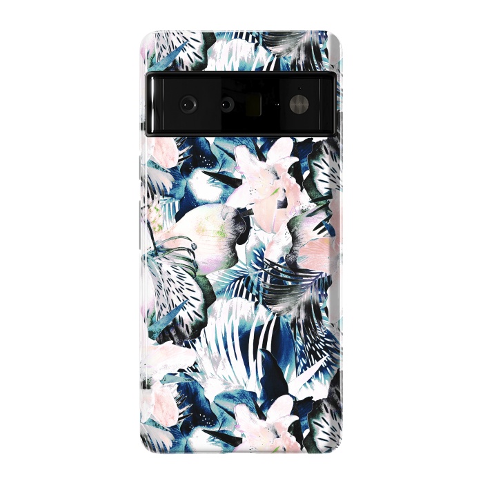 Pixel 6 Pro StrongFit Jungle leaves and flowers by Oana 