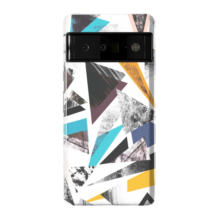 Pixel 6 Pro StrongFit Colorful textured triangles by Oana 