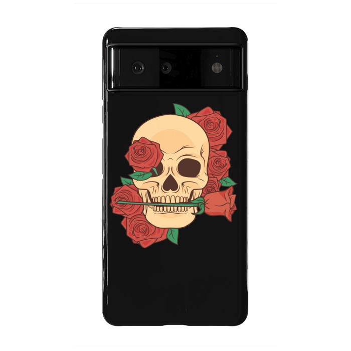 Pixel 6 StrongFit RED ROSE SKULL BABY by MALLIKA