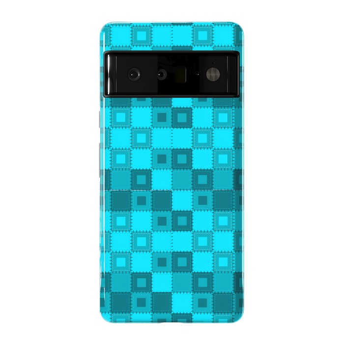 Pixel 6 Pro StrongFit blue patchwork by MALLIKA