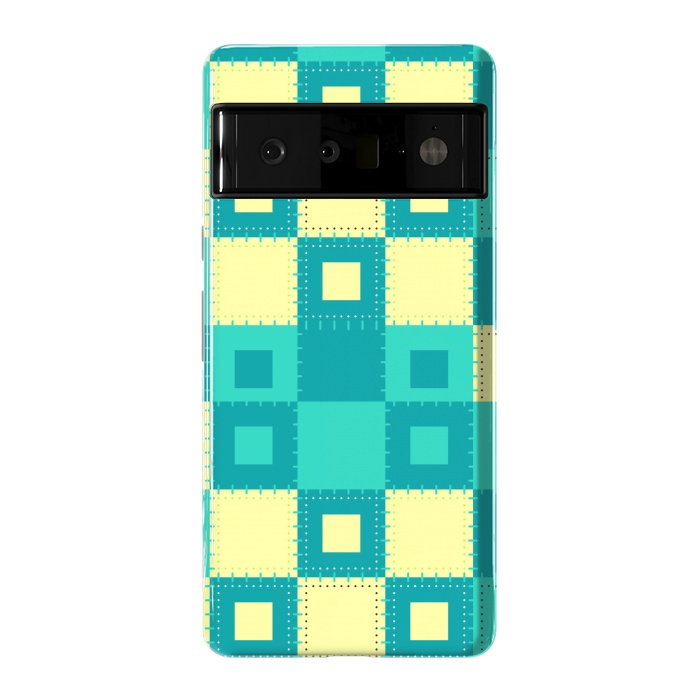 Pixel 6 Pro StrongFit blue yellow patchwork by MALLIKA