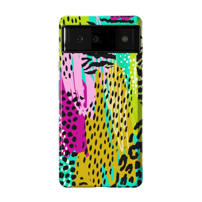 Pixel 6 StrongFit colorful abstract animal print by haroulita
