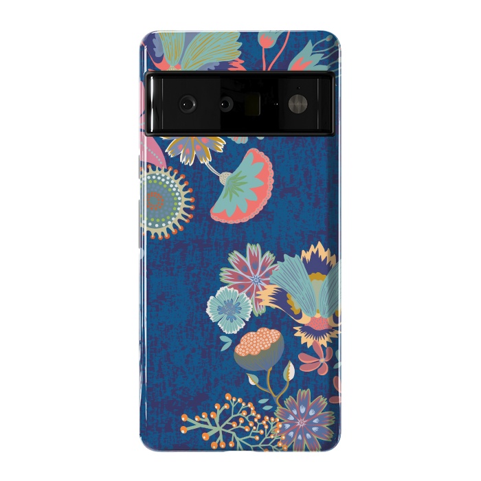 Pixel 6 Pro StrongFit Blue chinz florals by Nina Leth