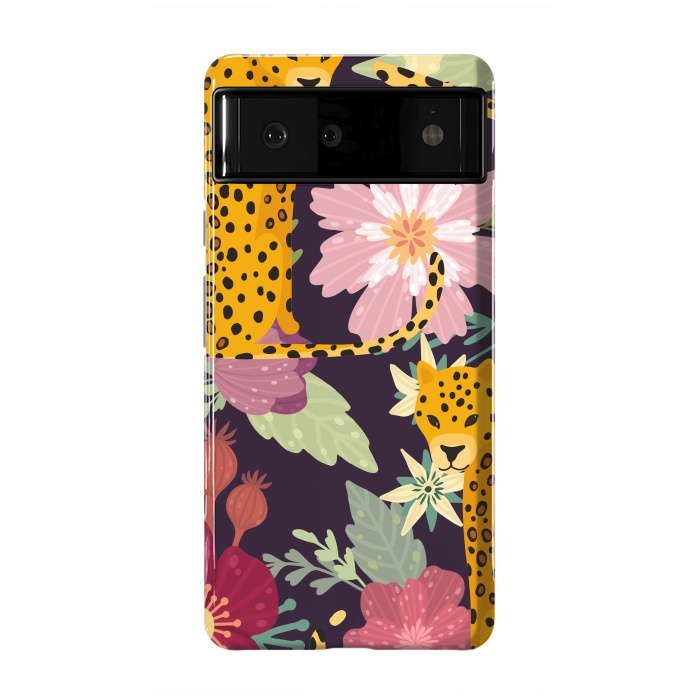 Pixel 6 StrongFit floral leopard by haroulita