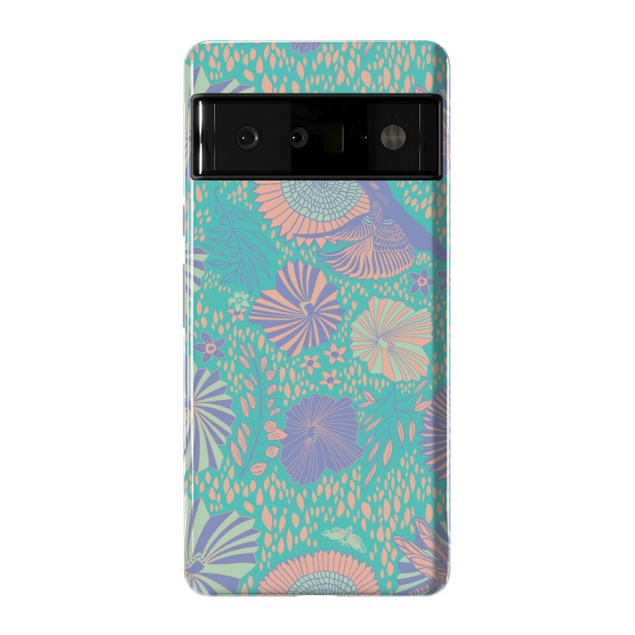 Pixel 6 Pro StrongFit Mint bird and dragonfly by Nina Leth
