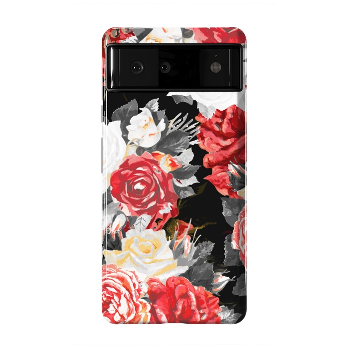 Pixel 6 StrongFit Red and white roses by Oana 