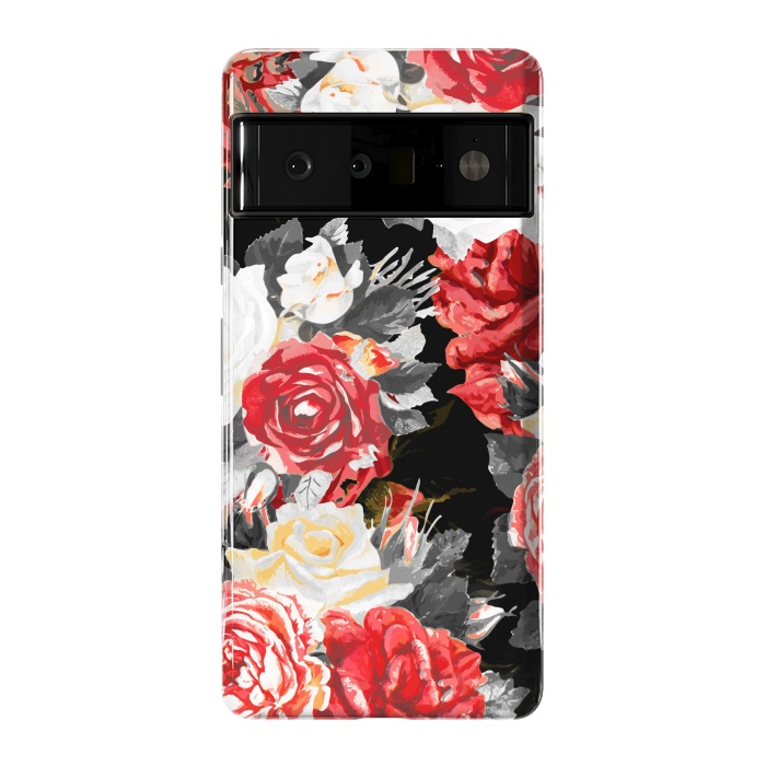 Pixel 6 Pro StrongFit Red and white roses by Oana 
