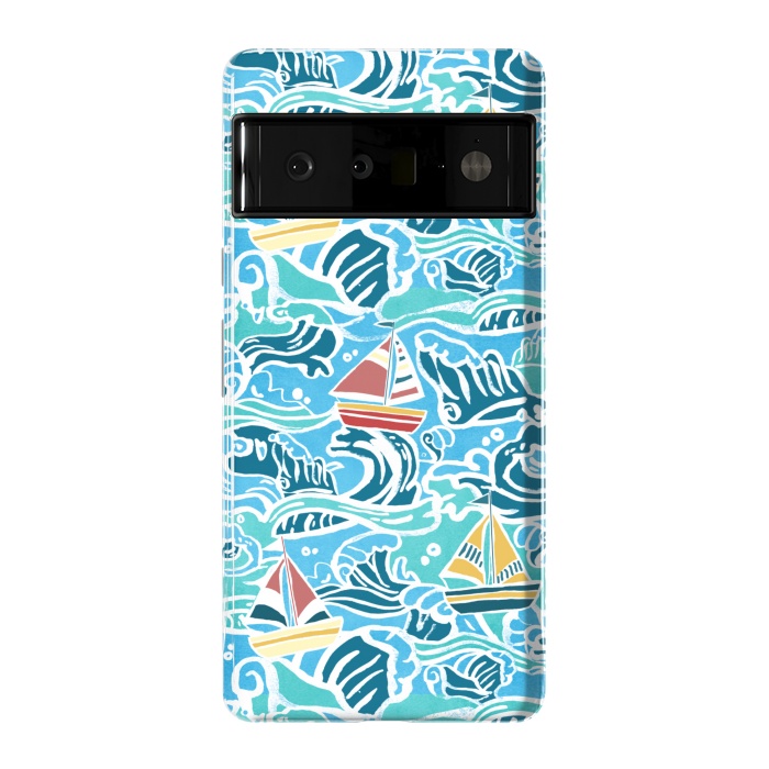 Pixel 6 Pro StrongFit Sailboats & Waves by Tangerine-Tane