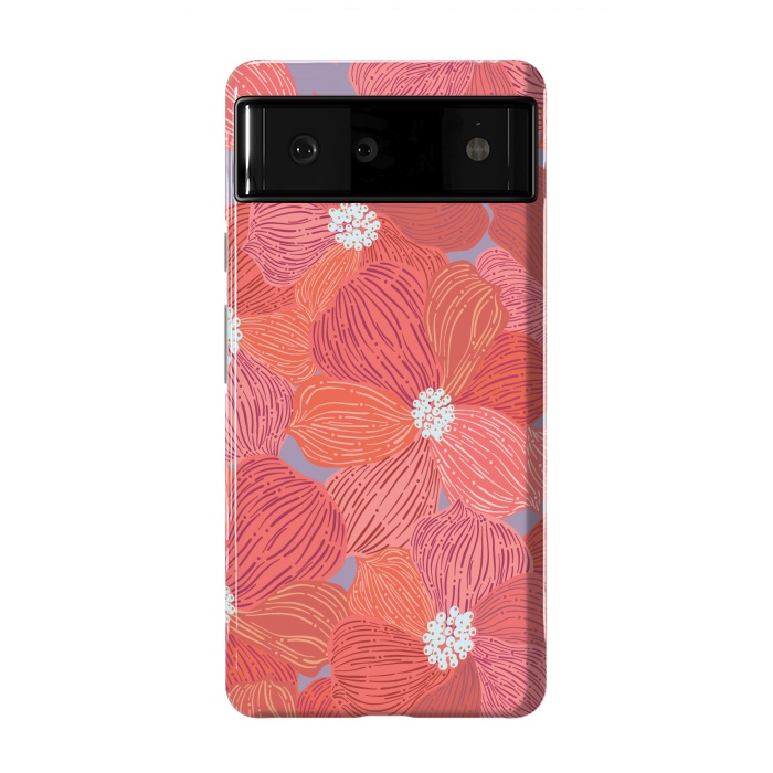 Pixel 6 StrongFit Coral floral by Nina Leth