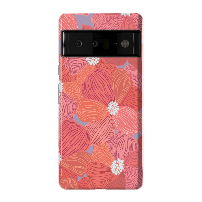Pixel 6 Pro StrongFit Coral floral by Nina Leth