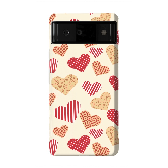 Pixel 6 StrongFit RED GOLDEN HEARTS by MALLIKA
