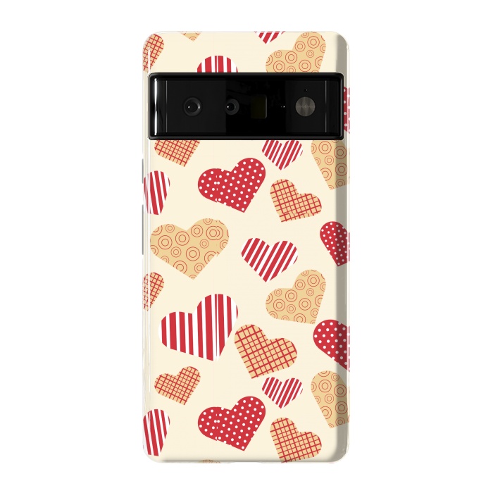 Pixel 6 Pro StrongFit RED GOLDEN HEARTS by MALLIKA