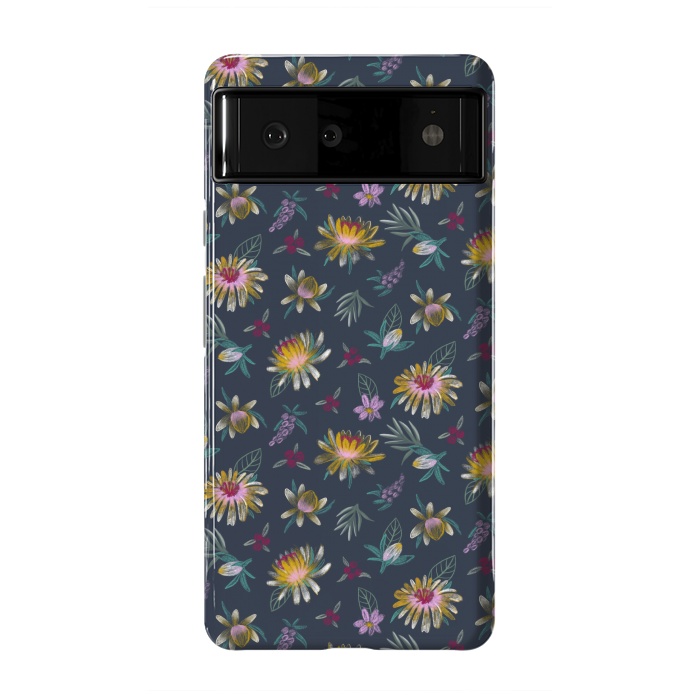 Pixel 6 StrongFit Blue Floral by Tishya Oedit