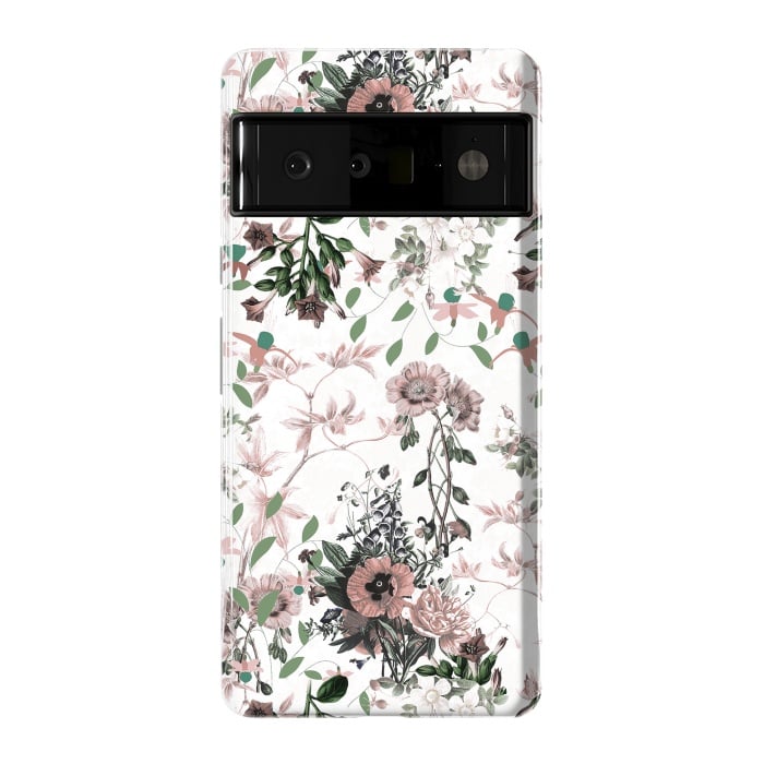 Pixel 6 Pro StrongFit Pastel pink wild flower meadow by Oana 