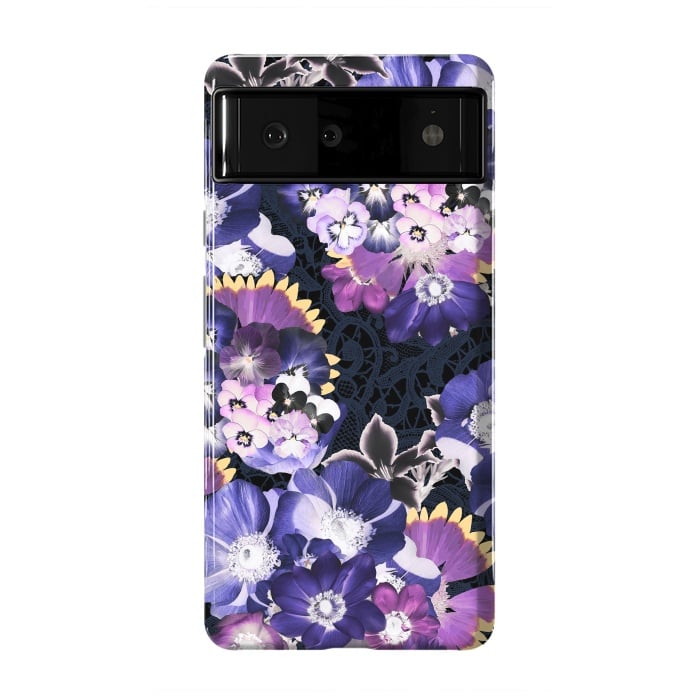 Pixel 6 StrongFit Purple flowers collage by Oana 