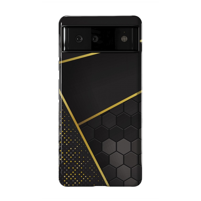 Pixel 6 StrongFit black gold geometrical art by haroulita