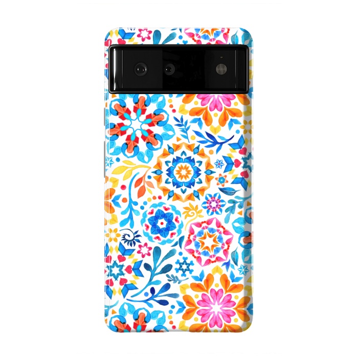 Pixel 6 StrongFit Watercolor Kaleidoscope Floral - brights by Micklyn Le Feuvre