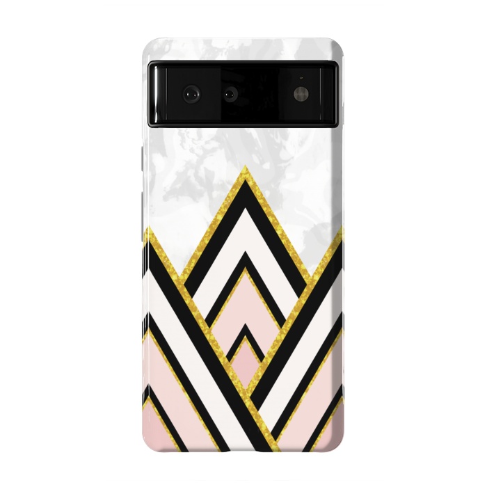 Pixel 6 StrongFit Geometric pink gold triangles by Jms