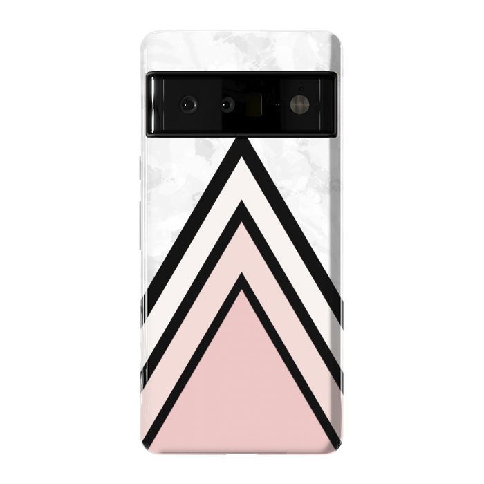 Pixel 6 Pro StrongFit Black pink triangles by Jms