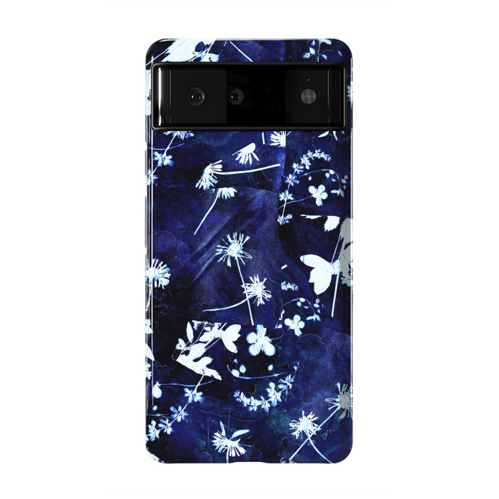 Pixel 6 StrongFit Pressed flowers indigo cyanotype by Oana 
