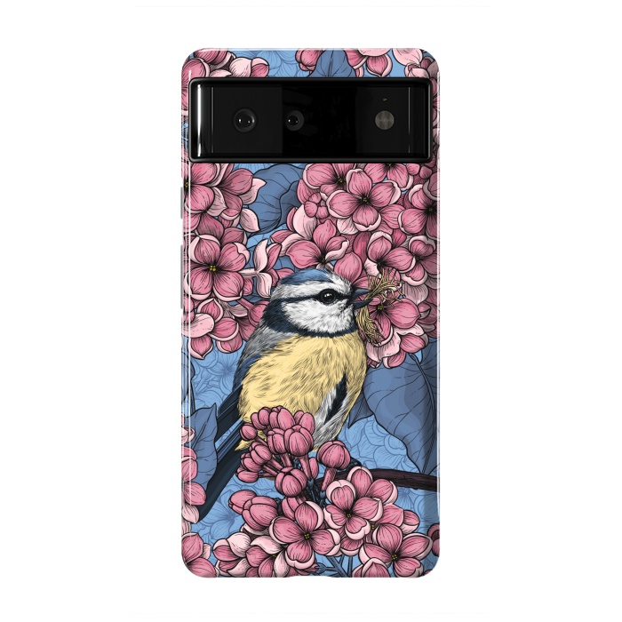Pixel 6 StrongFit Tit bird in the lilac garden by Katerina Kirilova