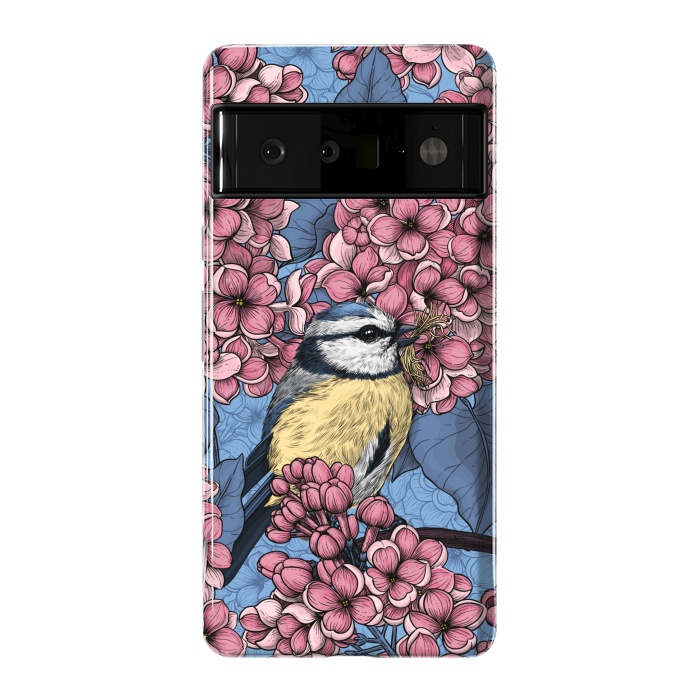 Pixel 6 Pro StrongFit Tit bird in the lilac garden by Katerina Kirilova