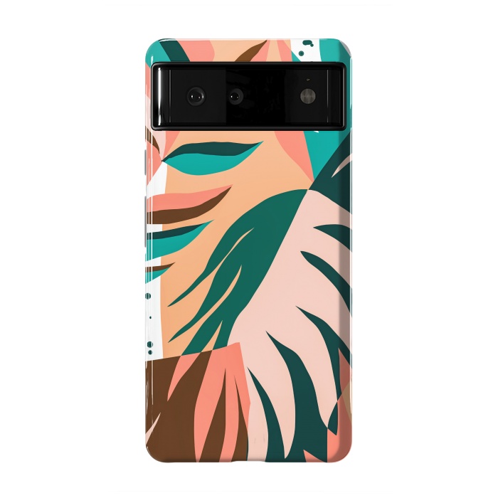 Pixel 6 StrongFit Watching The Leaves Turn, Tropical Autumn Colorful Eclectic Abstract Palm Nature Boho Graphic Design by Uma Prabhakar Gokhale