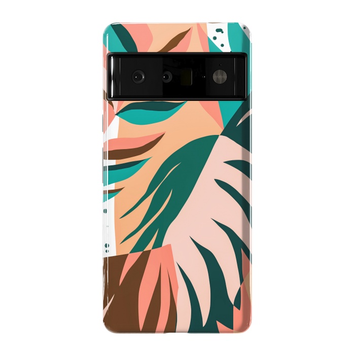 Pixel 6 Pro StrongFit Watching The Leaves Turn, Tropical Autumn Colorful Eclectic Abstract Palm Nature Boho Graphic Design by Uma Prabhakar Gokhale