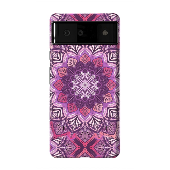 Pixel 6 StrongFit Perfect Pearly Plum Mandala by Micklyn Le Feuvre