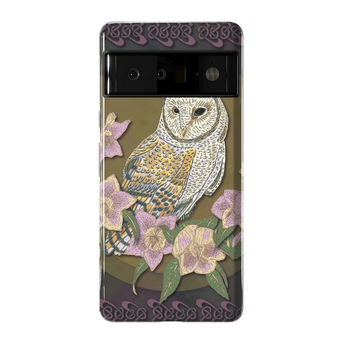 Pixel 6 Pro StrongFit Owl & Hellebore by Lotti Brown