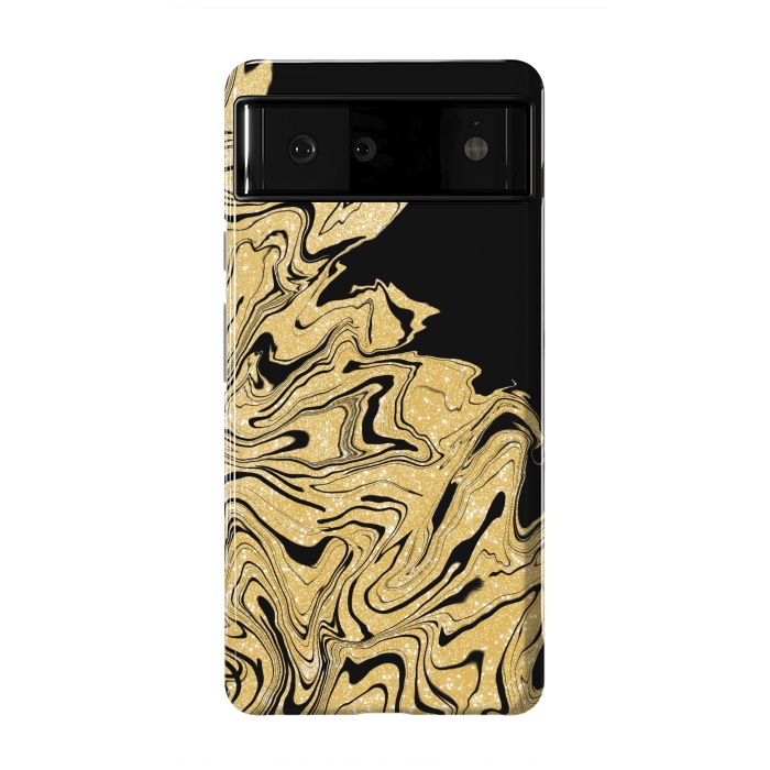 Pixel 6 StrongFit Gold marble by Jms