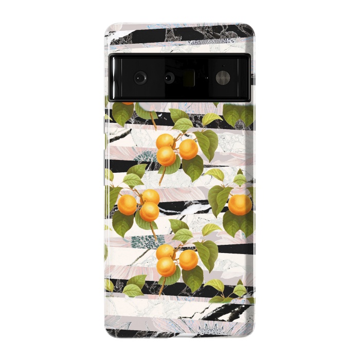Pixel 6 Pro StrongFit Colorful peaches and marble stripes by Oana 