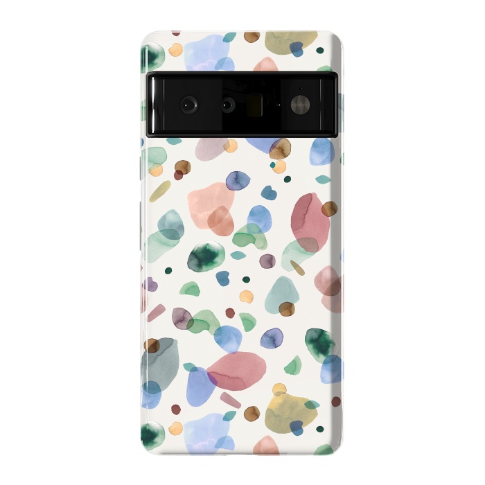 Pixel 6 Pro StrongFit Pebbles Terrazo Rounded Memphis Multicolored by Ninola Design