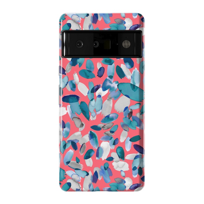 Pixel 6 Pro StrongFit Abstract Petal Stains Colorful Red Blue by Ninola Design