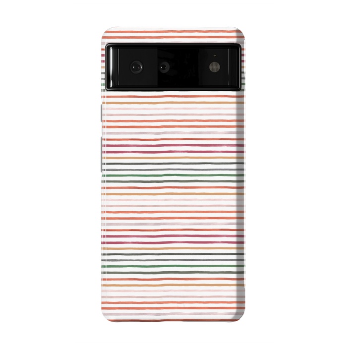 Pixel 6 StrongFit Marker Stripes and Lines Orange Green by Ninola Design