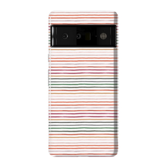Pixel 6 Pro StrongFit Marker Stripes and Lines Orange Green by Ninola Design