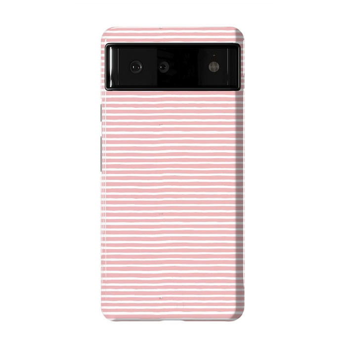 Pixel 6 StrongFit Pink Gum Lines and Stripes by Ninola Design