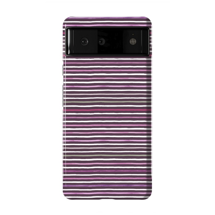 Pixel 6 StrongFit Marker Stripes Lines Purple Dark Pink by Ninola Design