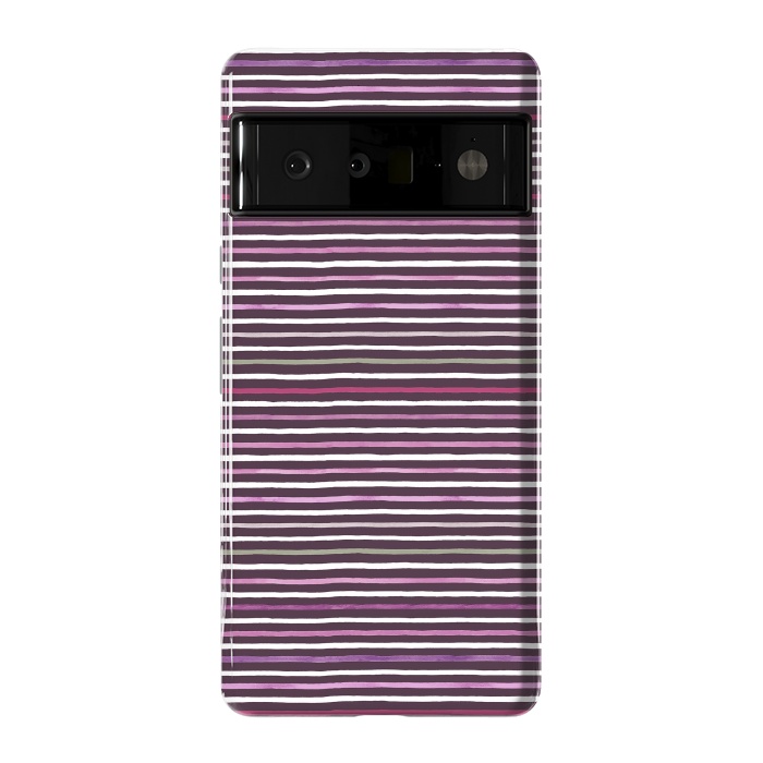 Pixel 6 Pro StrongFit Marker Stripes Lines Purple Dark Pink by Ninola Design