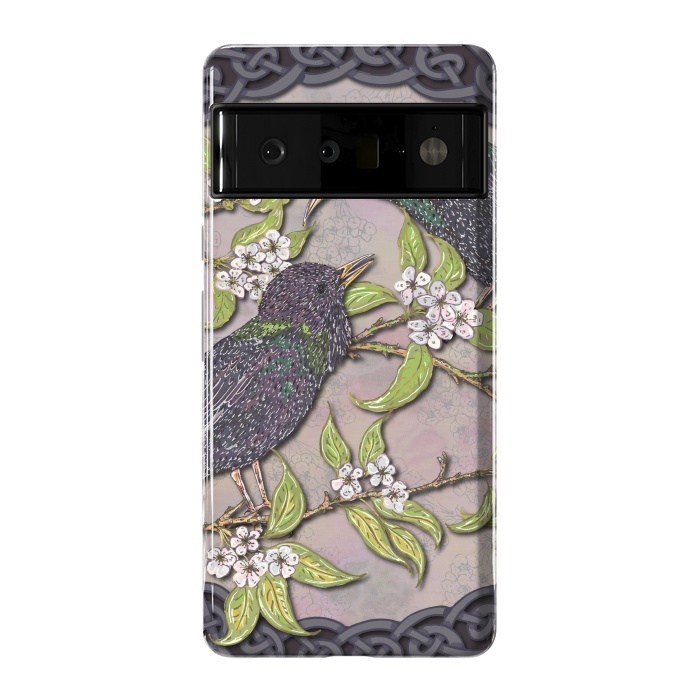 Pixel 6 Pro StrongFit Celtic Starlings in Blossom by Lotti Brown
