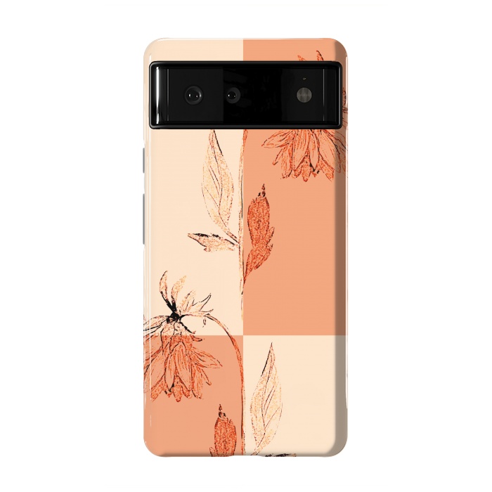Pixel 6 StrongFit Tropical Floral Sketch by Creativeaxle