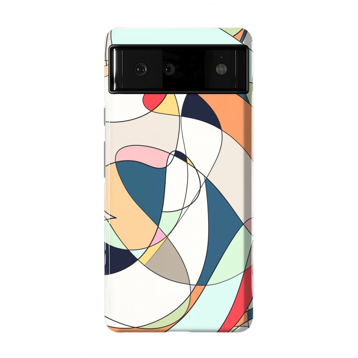 Pixel 6 StrongFit Modern Colorful Abstract Line Art Design by InovArts