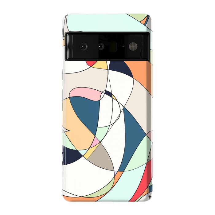 Pixel 6 Pro StrongFit Modern Colorful Abstract Line Art Design by InovArts