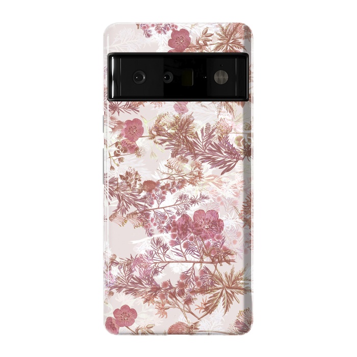 Pixel 6 Pro StrongFit Pastel pink botanical flower garden by Oana 