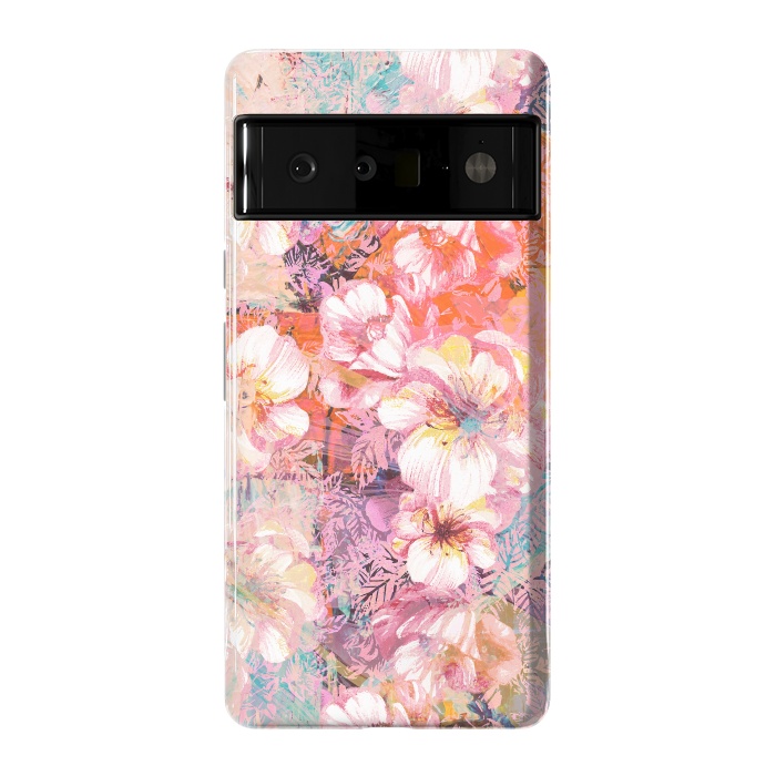 Pixel 6 Pro StrongFit Colorful brushed roses painting by Oana 